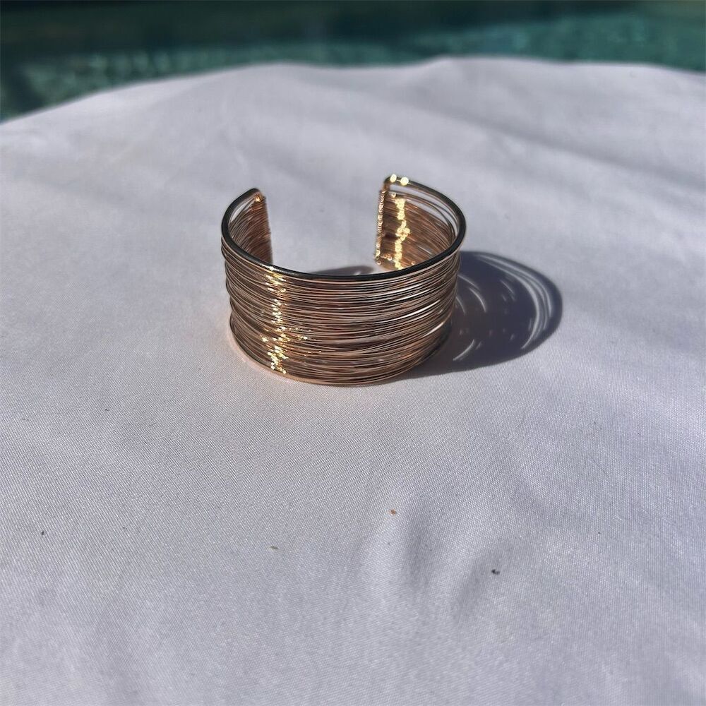 ✨NWOT Gold-Tone Wire-Wrapped Adjustable Cuff Bracelet by Handmade